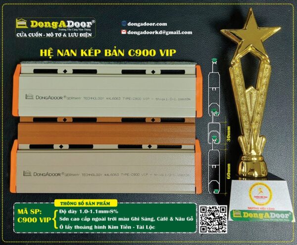 Cửa cuốn khe thoáng Đông Á Door C900 VIP